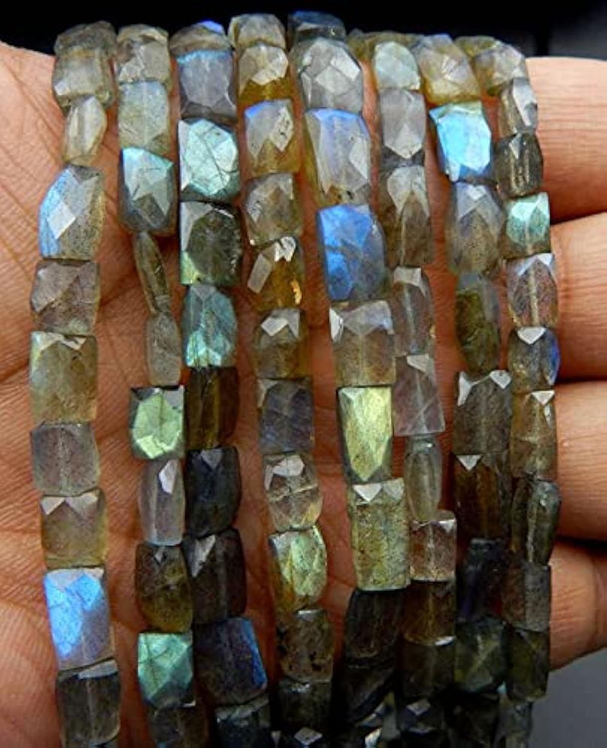 Labradorite perles géométriques véritables pour réparer et créer des bijoux