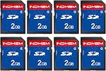 INDMEM SD Carte 16GB, Boîte de 8 Classe 10 16GB SDHC Carte mémoire Flash MLC Cartes numériques sécurisées standard Carte caméra