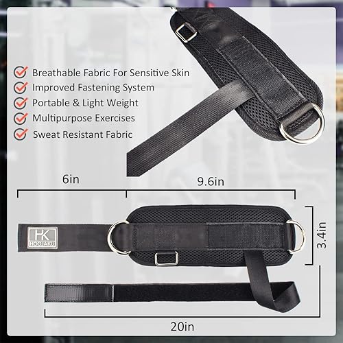 Miniatura 2 de HOOJAKU Correas de tobillo para máquina de cable para gimnasio y bandas de resistencia, puños de tobillo para entrenamientos de glúteos y piernas,