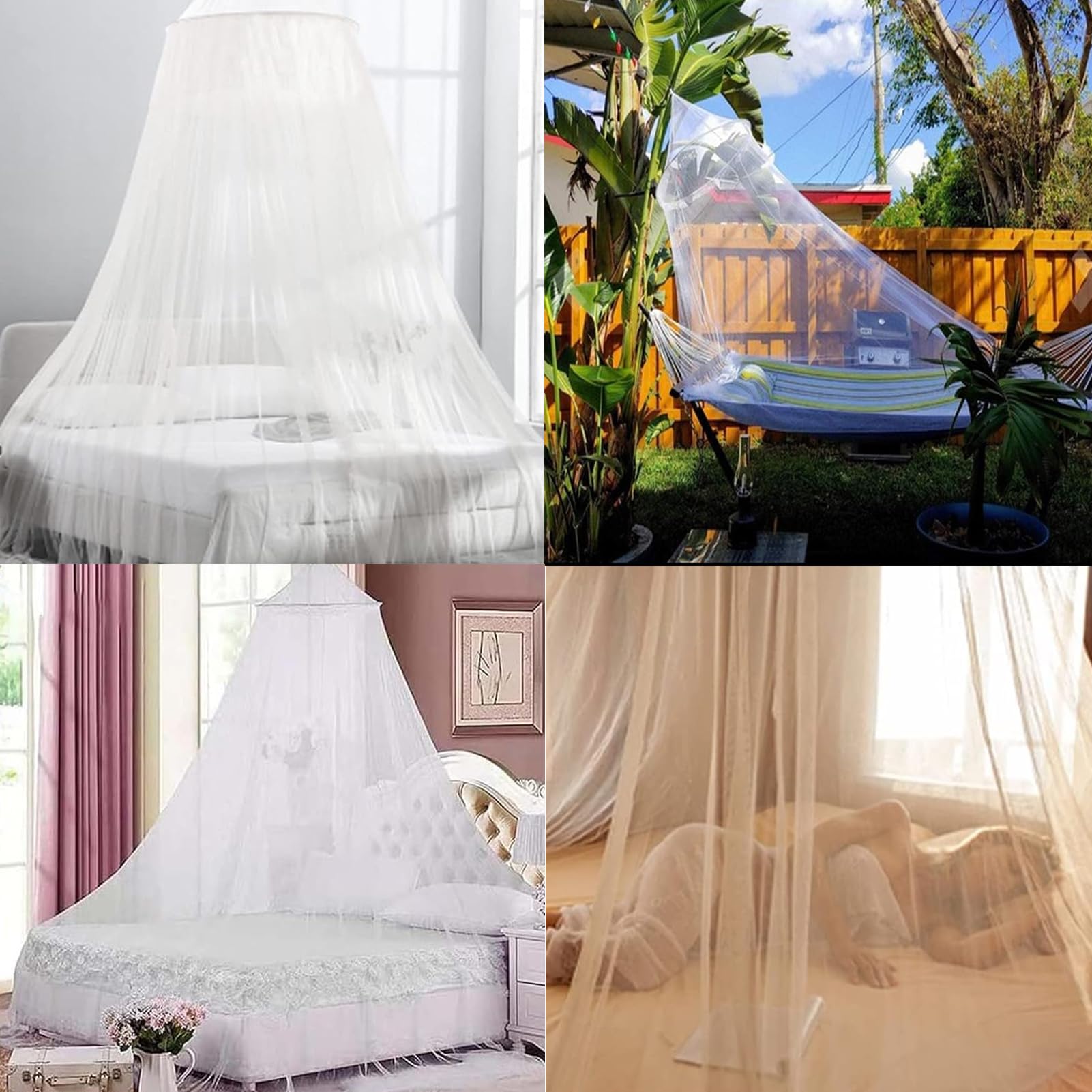 Mosquiteras para Camas 250 x 1100 x 60 Cm Dosel Cama Matrimonio Mosquitero Grande Mosquitera para Cama Mosquito Net Universal Mosquitera para Viajar y En Casa Interior Al Aire Libre (A)