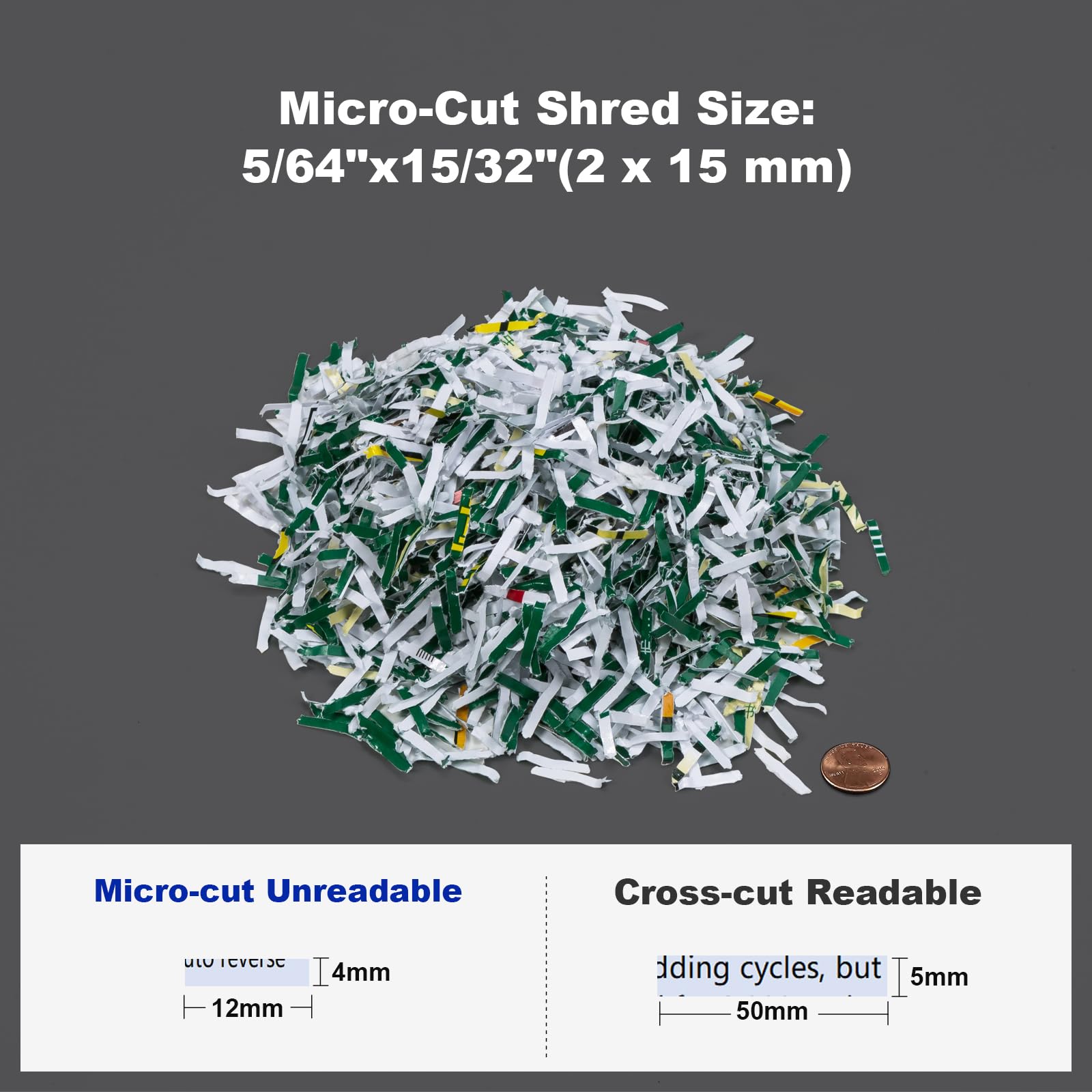 Wingwise Trituradora de papel de alimentación automática de 150 hojas, micro corte P-5 de alta seguridad (5/64 x 19/32 pulgadas), contenedor grande de 6 galones, funcionamiento continuo de 40 minutos