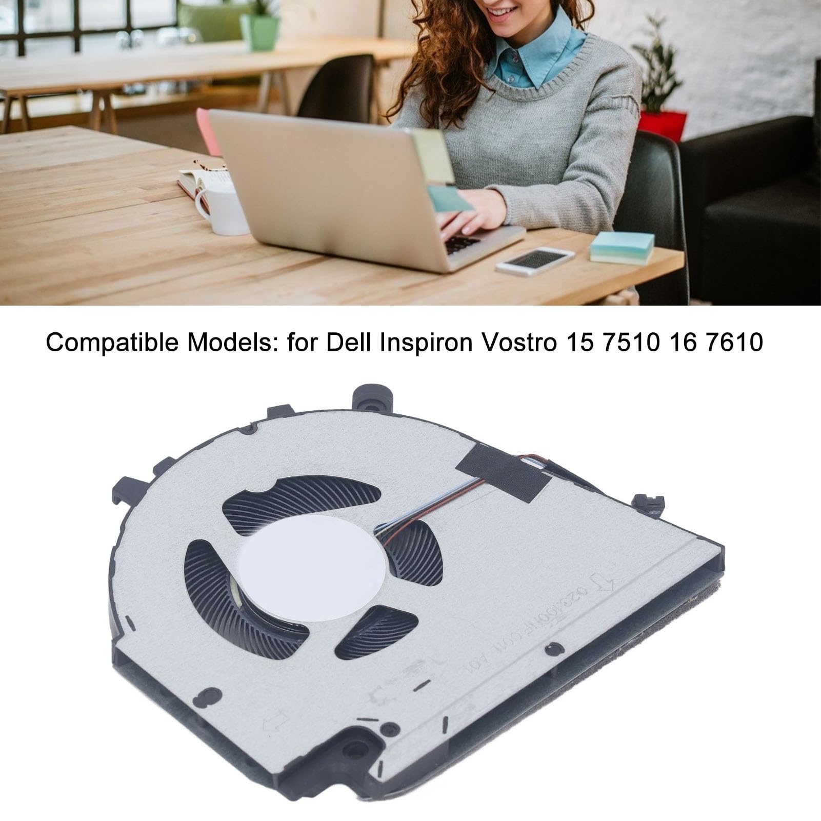 Goshyda Ventola di Raffreddamento per Laptop dell Vostro 15 7510 16 7610, Ventola di Raffreddamento CPU GPU, Ventola di Raffreddamento Interna per Notebook con Connettore di (GPU)