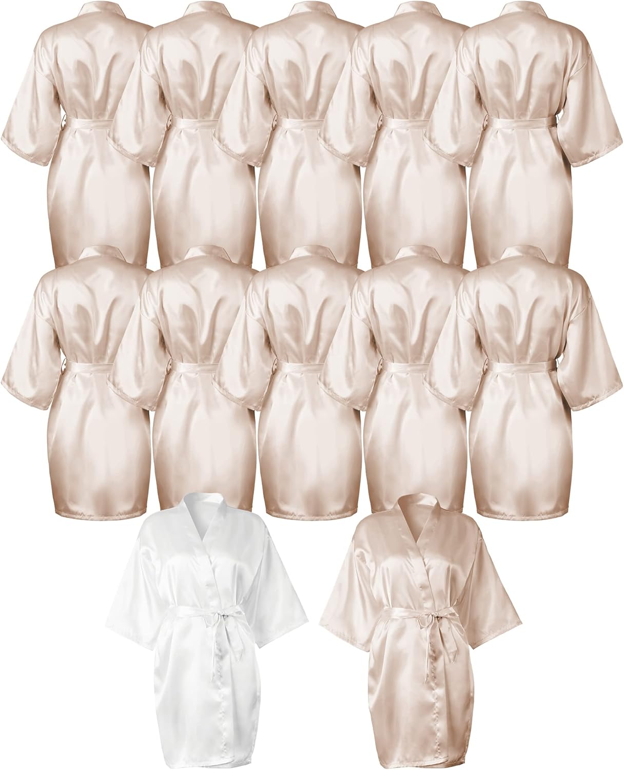 Patelai Bridesmaids Robes for Women Silk Satin Kimono Short Robe Bulk Bridal Party Getting Ready Outfits Wedding Sleepwear