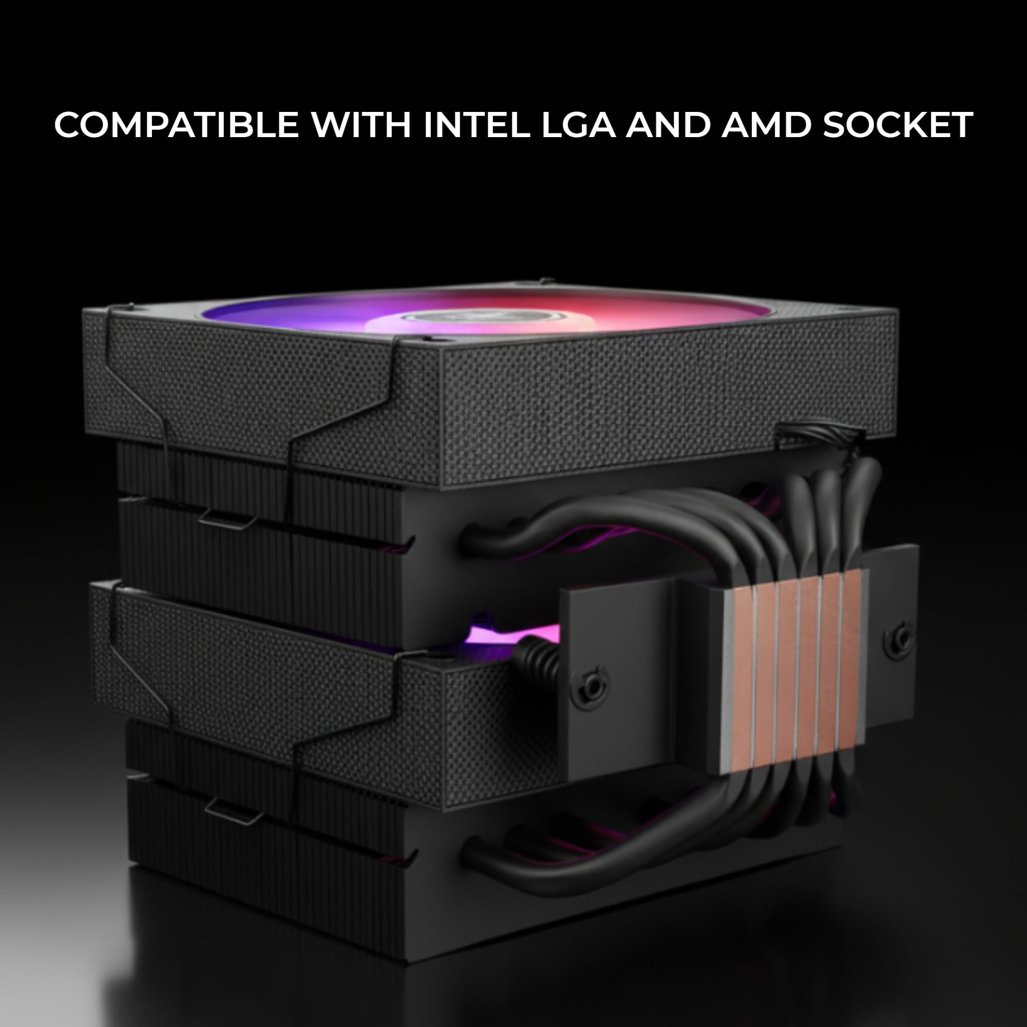 Mars Gaming MCPU-X26, Chłodzenie CPU Dual Tower 350W TDP, 2x Wentylatory 120mm ARGB Infinity Mirror, 6 Heatpipes HCT, Miedziane Jądro, Łożyska FDB, Tryb Cichy, Intel LGA i AMD, Czarny