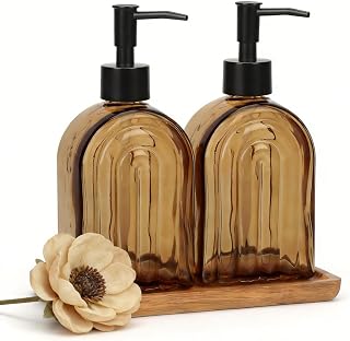 Topsky Seifenspender Glas 2 Stück 400 ml, Spülseifenspender für Küchenspüle und  — Empfehlung für Seifenspender mit