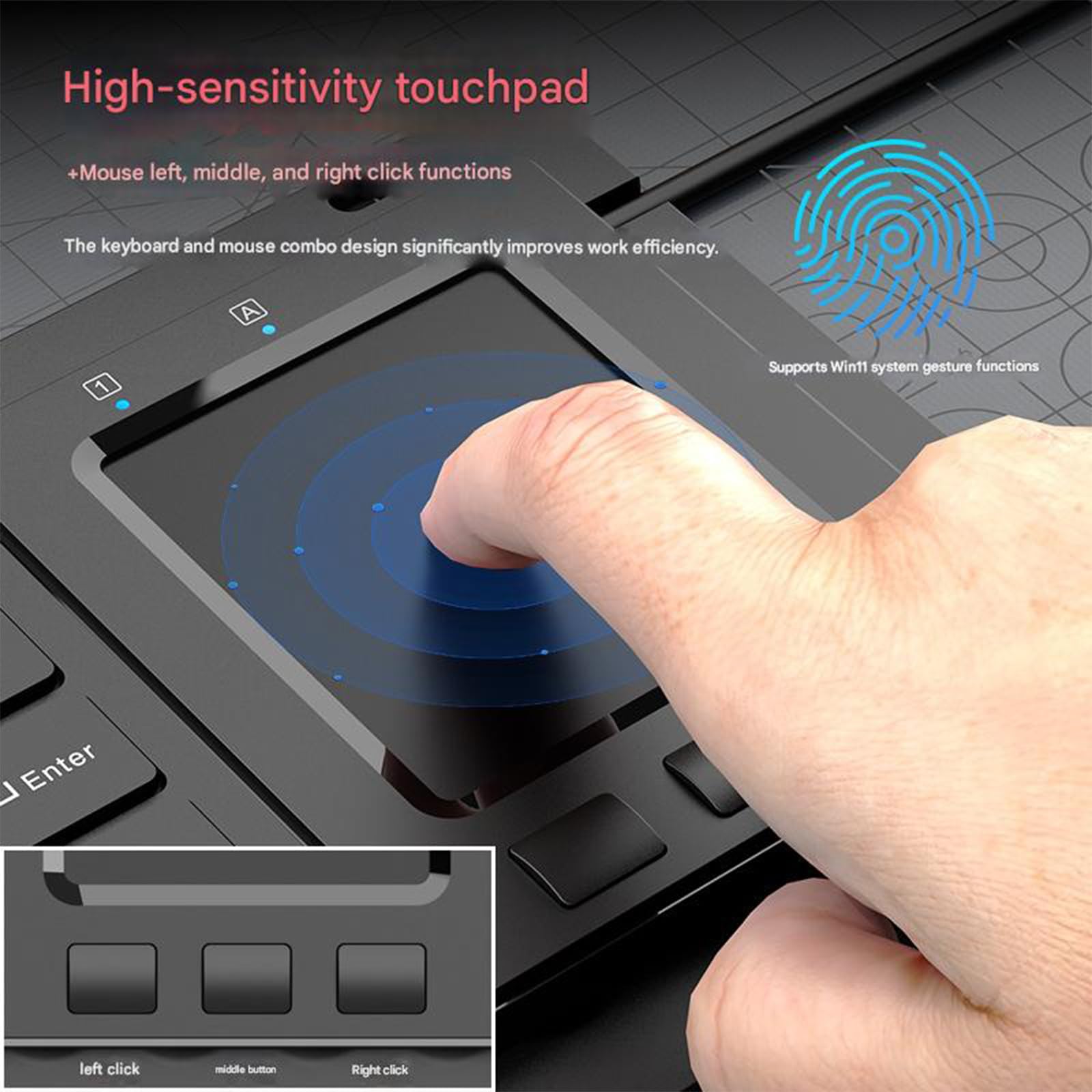 Tastiera Industriale Plug And Play Touchpad a 64 per Condizioni Difficili, Impermeabile, Industriale