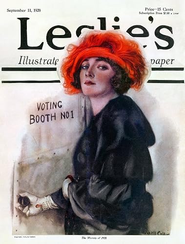 Miniatura 1 de Mujeres votando 1920 NEl misterio de 1920 Portada de LeslieS Ilustrado Periódico 11 Septiembre 1920 Poco después de la ratificación de la 19