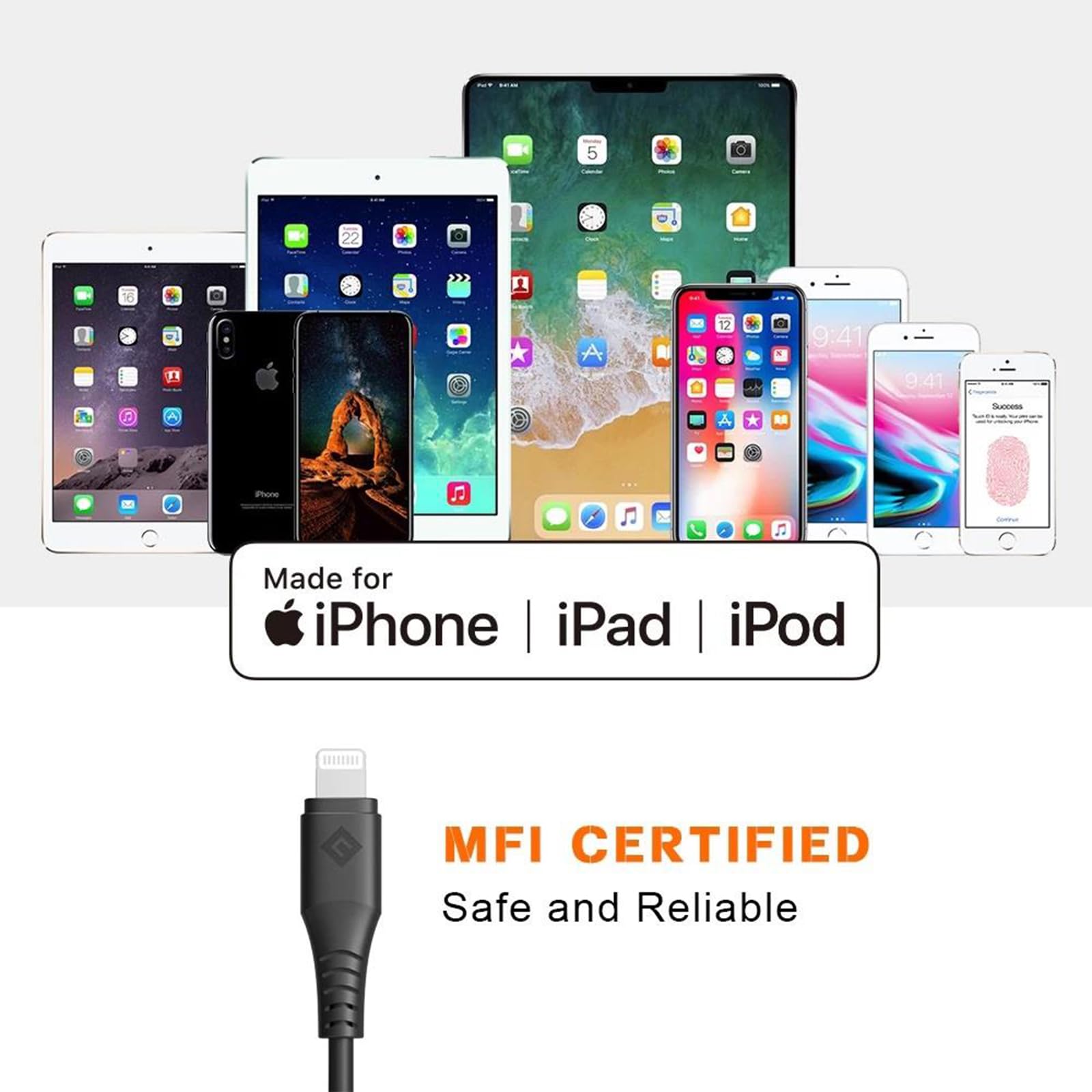Novoo Omars Type-C iPhone Lightning Hızlı Şarj Kablosu Beyaz 1.8 Metre