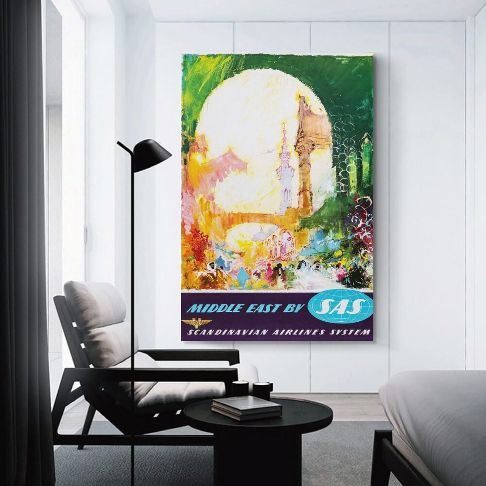 Junmoney Middle East Travel Hanging Wall Art 16x24inch(40x60cm), for Feature Walls in Flats Or Modern Rooms, Home Wall Art for Statement Displays