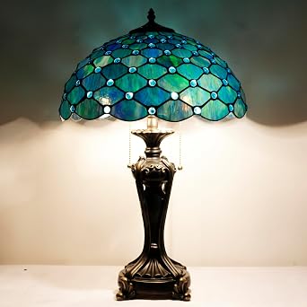 Tiffany Lamp2 Lights Stained Glass Table Lamp Bedside Desk