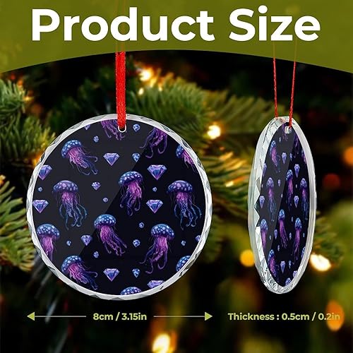 Miniatura 2 de Deep Sea Crystals Jellyfish Christmas Decorations Xmas Tree Ornaments Round Glass Indoor Winter Decor