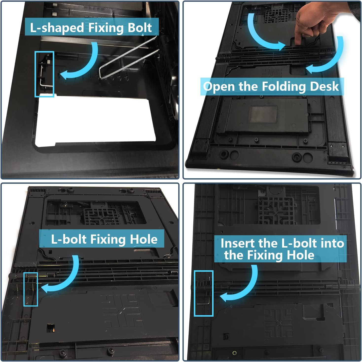 Laptop Desk for Bed - Foldable Lap Tray With Internal USB Fans, Height & Angle Adjustable Tablet Stand, Notebook Breakfast Table