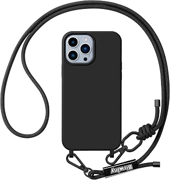 Case Compatible with iPhone 14 Pro with Adjustable Strap - Heavy Duty Shockproof Drop Protection - Black