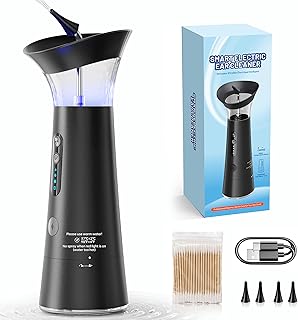 Electric Ear Wax Removal Kit - Ear Irrigation Tool with Dual Separate Water Tanks, IPX6 Waterproof, Water Temperature Detection | FSA/HSA Eligible, Ergonomic Upright Rinse Design, USB-C Cable Included