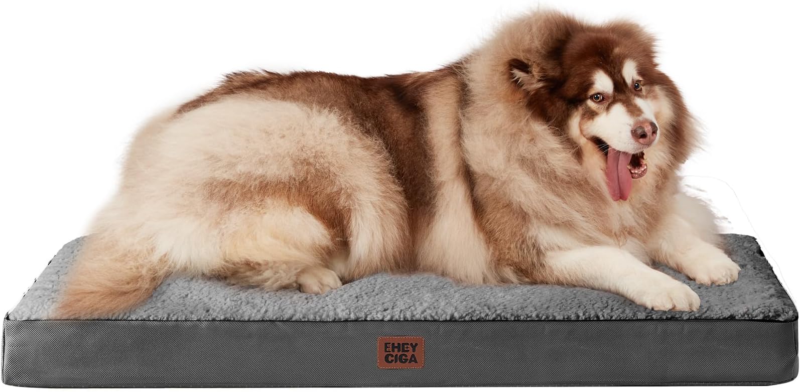 EHEYCIGA XXL Orthopedic Extra Large Washable Dog Bed, 120x74x9cm, Grey