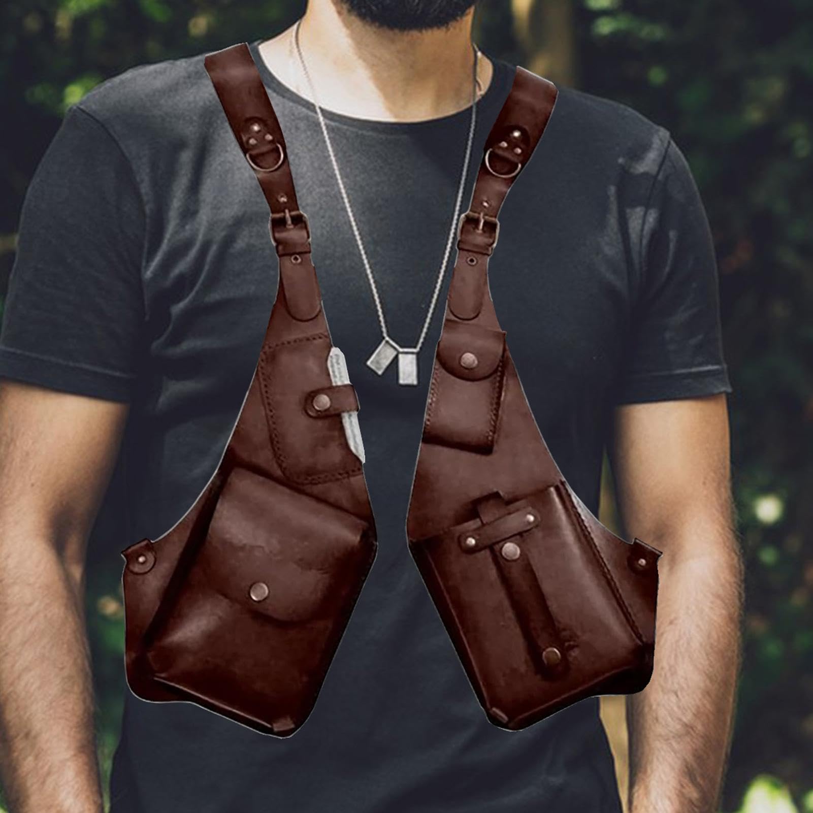 Riñonera Axilar Cartera Steampunk De rol | Arnés Antirrobo Para Cosplayers Artistas Viajeros Vacaciones Trabajo Diario Senderismo Eventos Temáticos Mascaradas