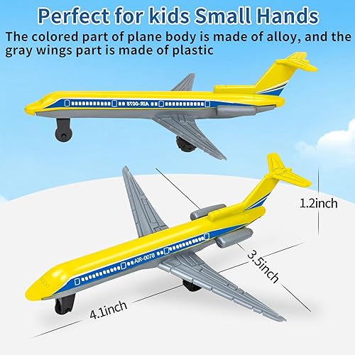 Miniatura 4 de Paquete de 6 Aviones de Juguete, Juguete de Avión de Metal Fundido para Niños de 3, 4-7, 8-12 Años, Modelo de Aviones de AleaciónAviones