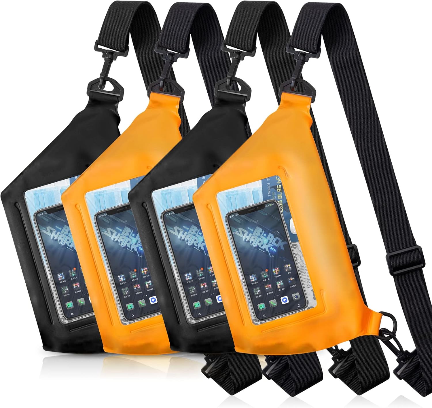 4 Pcs Waterproof Fanny Pack with Adjustable Waist Strap