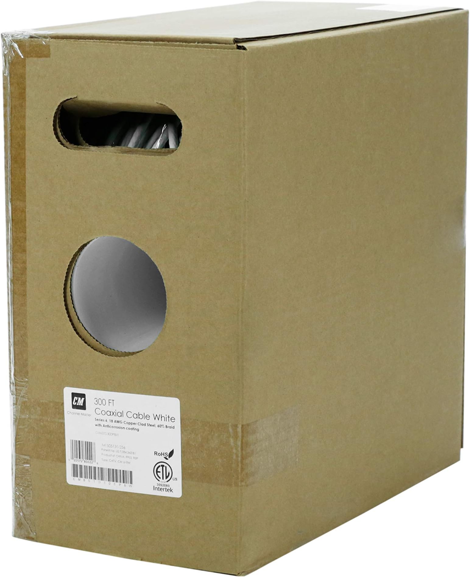 Channel Master CM6STD300PBW - RG6 Coaxial Cable - White - 300' FT Pull Box