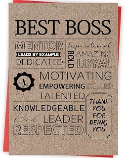 National Bosses Day Card Gifts for Office Women Men, Best Boss Card Gift for Her Him, Happy Bosses Day Cards from Group