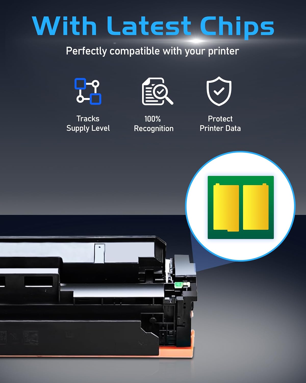 206A Toner Cartridges 3 Pack with Chip Replacement for HP 206A Works with Color Pro MFP M283fdw M283cdw M255dw M283 M255 Printer High Yield Ink-W2111A W2112A W2113A