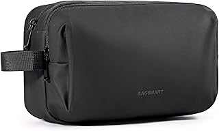 BAGSMART Toiletry Bag for Men, Travel Toiletry Organizer Dopp Kit Water-resistant Shaving Bag for Toiletries Accessories(Grey), Black, Basic, Travel