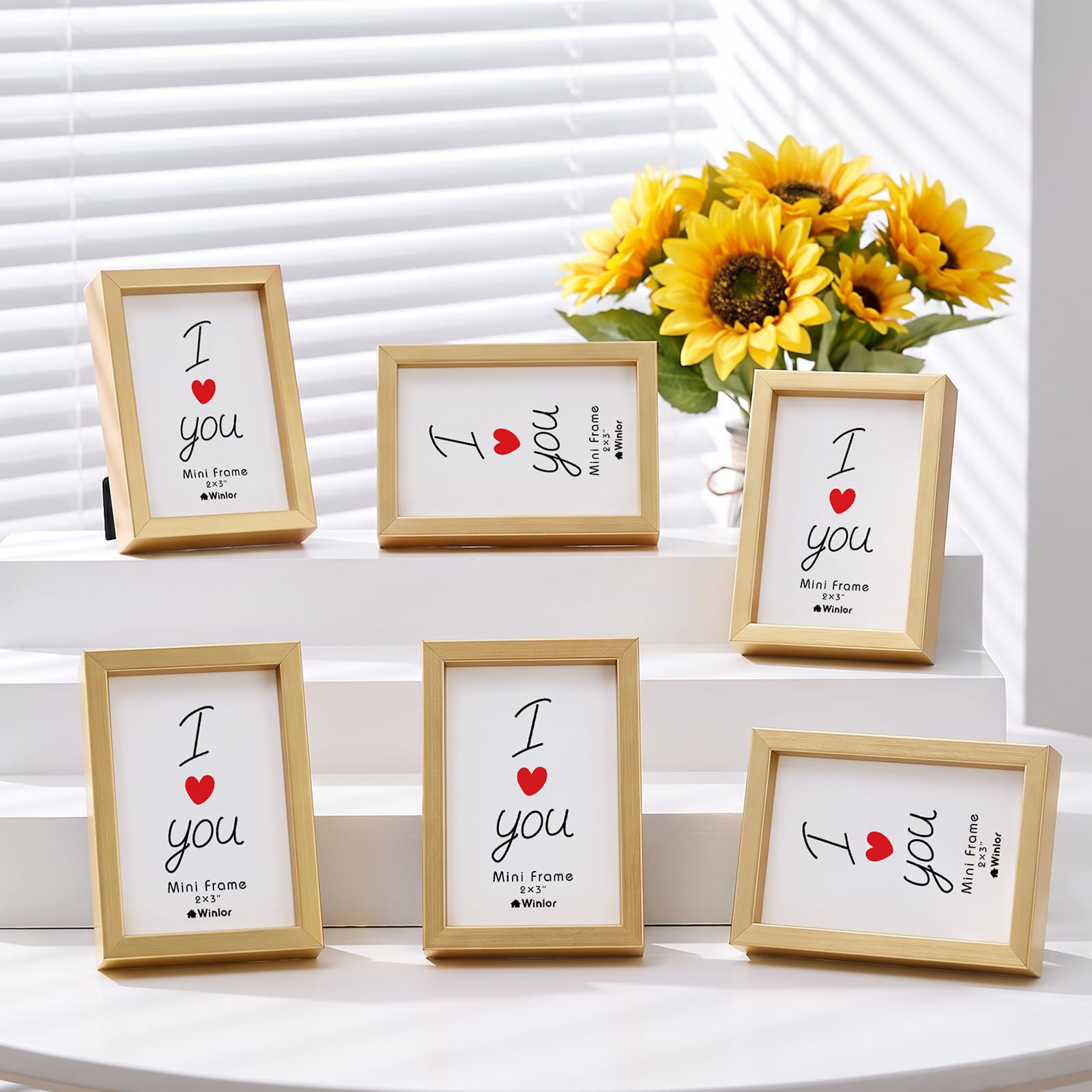 フォトフレーム MO197713C Amazon.com - Winlor Small Picture Frame 2x3 6 Pack, Magnetic Photo