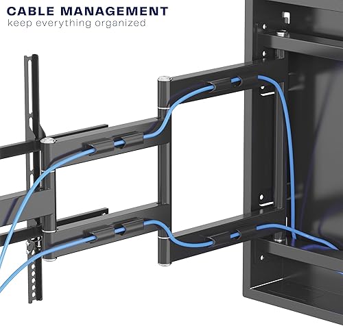 Miniatura 6 de VIVO Soporte de pared empotrado para TV LCD LED de 50 a 100 pulgadas, soporte articulado de TV de pared para instalación empotrada, soporta hasta