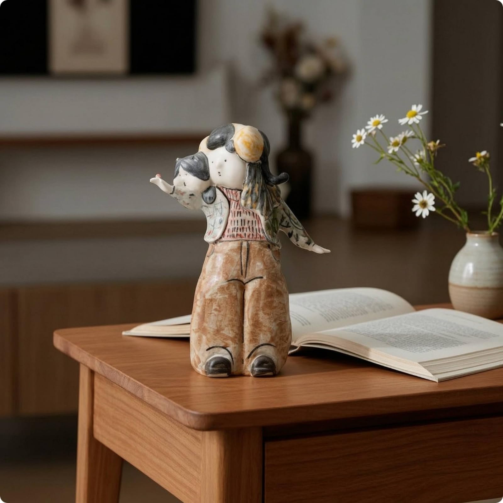 predolo Statuetta in Ceramica da Tavolo Statuetta Dipinta a Mano Rustico Figurina per Amanti Degli Artisti, Collezionisti, Consolle, J-3