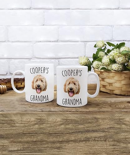 Miniatura 5 de Taza de café con diseño de perro y abuela, de 11 onzas, para abuelas personalizadas, para amantes de las mascotas, imagen de cara de perro