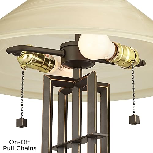 Miniatura 5 de Franklin Iron Works Metro Collection - Juego de 2 lámparas de mesa decorativas de 23 12 pulgadas de alto, estilo rústico, moderno, con cadena de