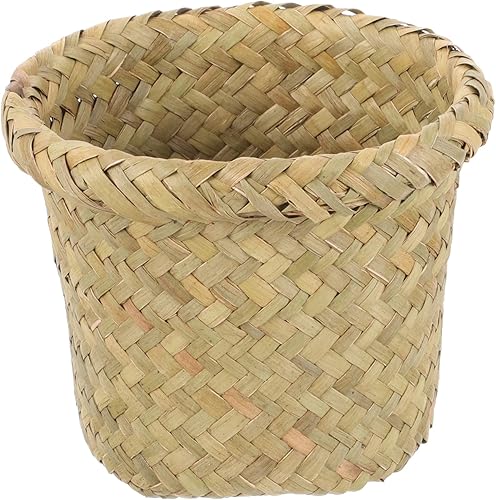 Cesta de basura tejida de hierba marina multifunción para diseño elegante compacto y ligero cubo de basura decoración de habitación disponible en Yaxa Costa Rica