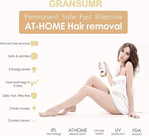 Miniatura 5 de Dispositivo de depilación láser IPL, removedor permanente sin dolor, reducción del crecimiento del cabello para mujeres y hombres en casa, axilas de