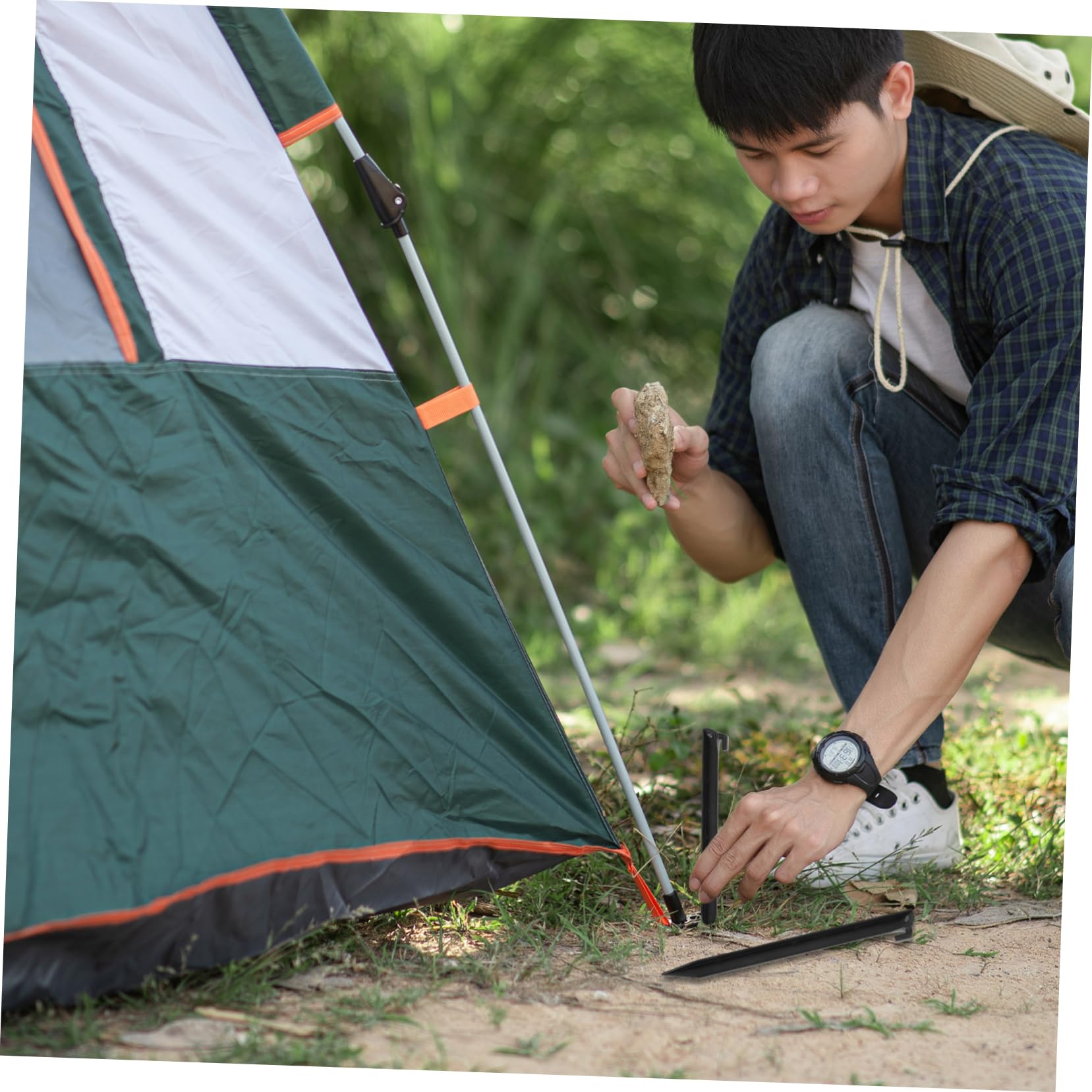 INOOMP 30pièces Piquets De Tente Plastique pour Camping Fixation Tarp Accessoires De Plein Air pour Sol Difficile Et Tentes