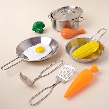 KidKraft Deluxe Cookware Set with Food, Gift for Ages 3+