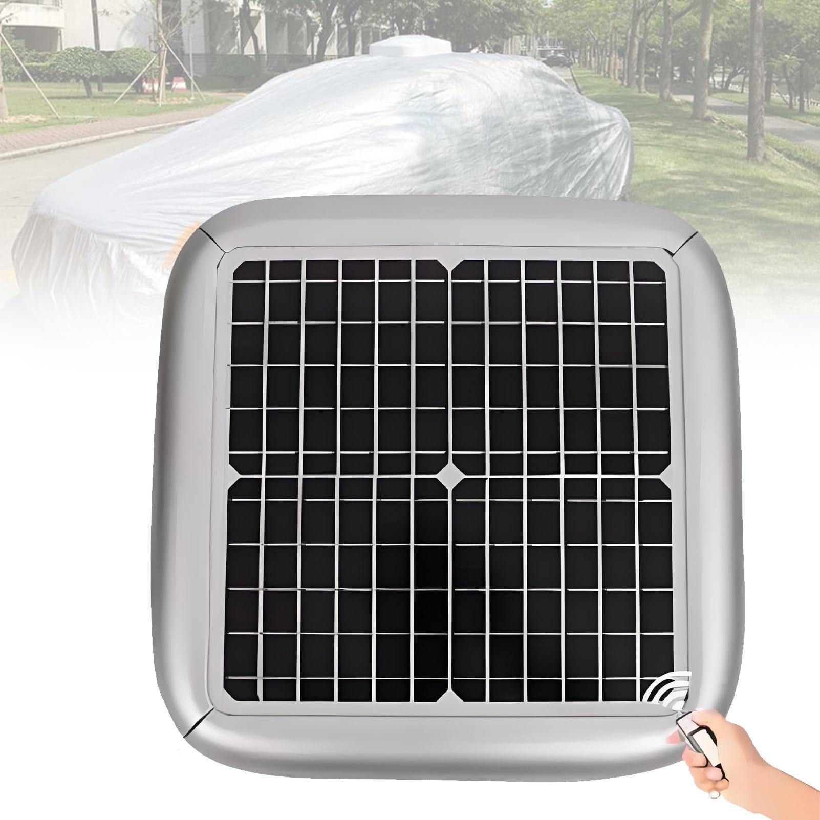 Car Cover Solar Charging, Fully Automatic Outdoor Car Cover, Intelligent Remote Control Electric Shrinkage Car Window Covers, Portable Sun and Weather Shelter, with Anti-theft Device. Silver-YXL
