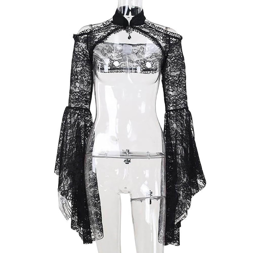 Zaldita Goth Steampunk Bolero Shrug Lace Cardigan Crop Top