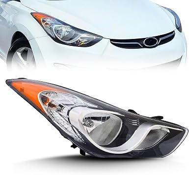 ALLIGATOR AUTO LIGHTS Compatible With Hyundai Elantra/Coupe 2011-2014 GLS GS SE Limited Halogen Headlight Headlamp Assembly, Right/Passenger Side, 92102-3X050 / HY2503164, DOT/SAE Compliant