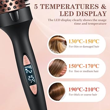 Thermal Brush 38 mm, Ionic Thermal Brush Round Brush for Volume, Curls