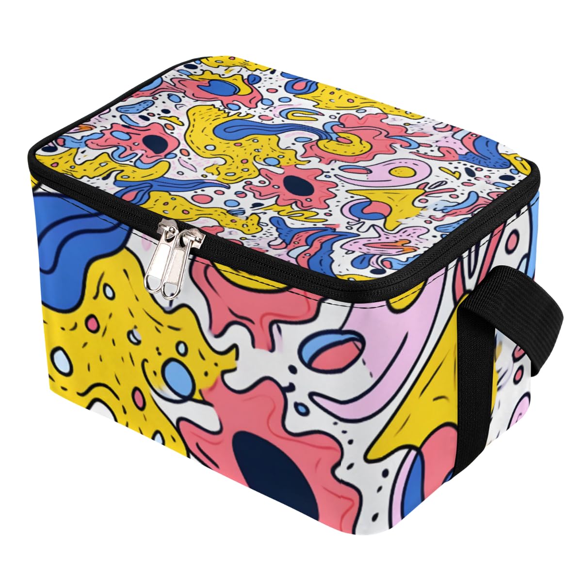 GzLeyigou Lunch Bags for Women Men 9 Cans,Colorful Texture Hot & Cold Food Delivery Bag Insulated Grocery Bag Insulated Lunch Box Abstract Cooler Bag for Office Work Picnic Beach