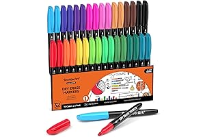 Shuttle Art Dry Erase Markers, 16 Vibrant Colors for Smooth Writing