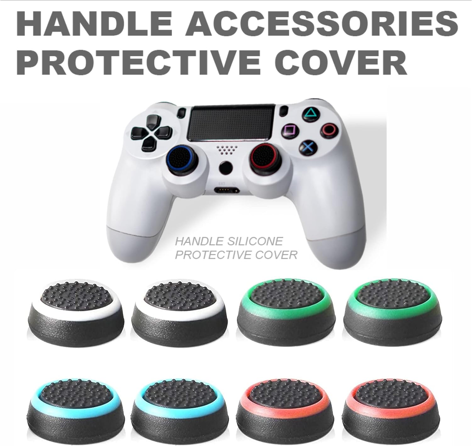 iBuddy 10 Pcs / 5 Pairs Silicone Joystick Thumb Grip Caps, Non-Slip Analog Thumb Stick Grip Cap for PS5, PS4, PS3, PS2, Xbox One, Xbox Series X/S, Xbox 360 Game Controller