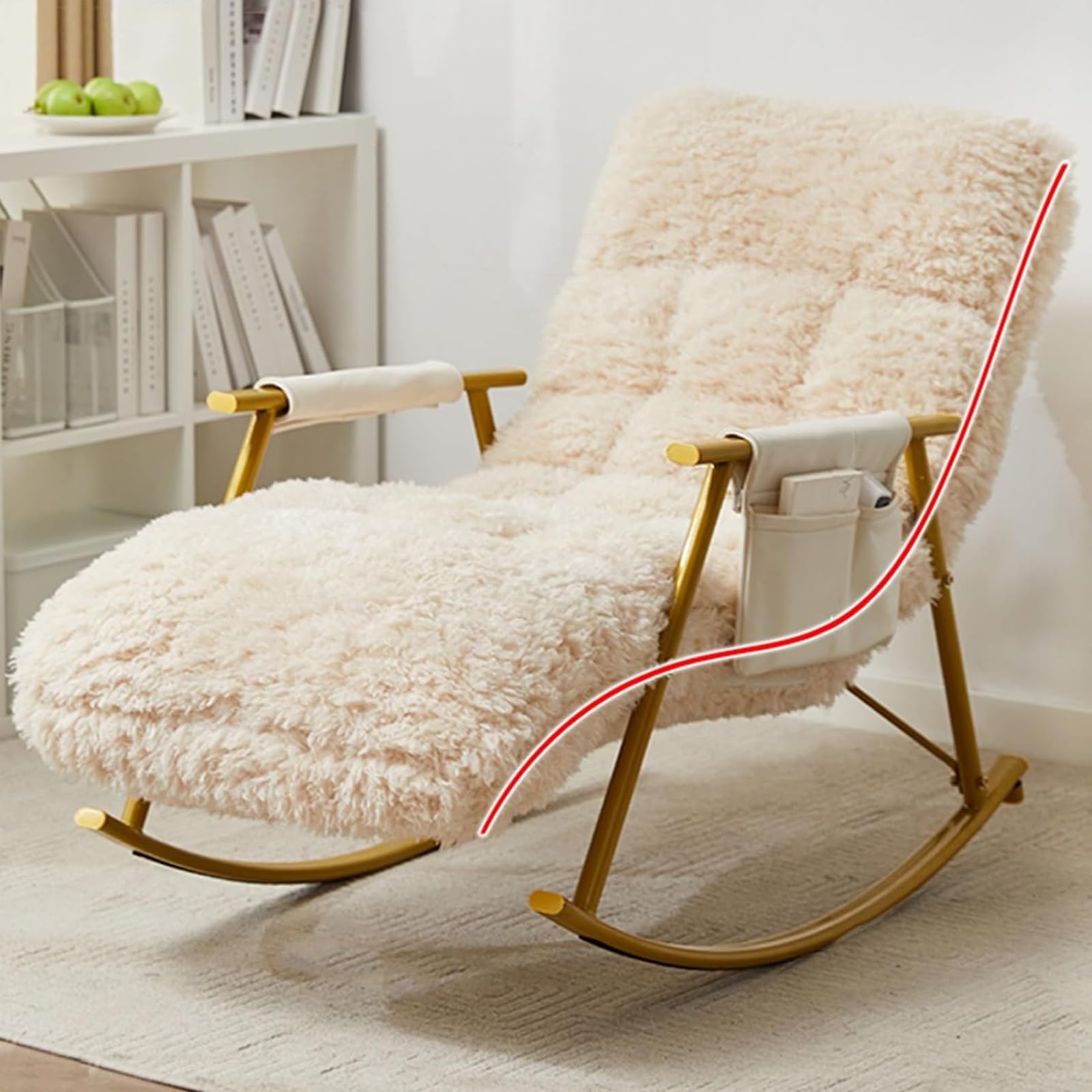 Fauteuils de salon en peluche de haute qualité et structure acier doré