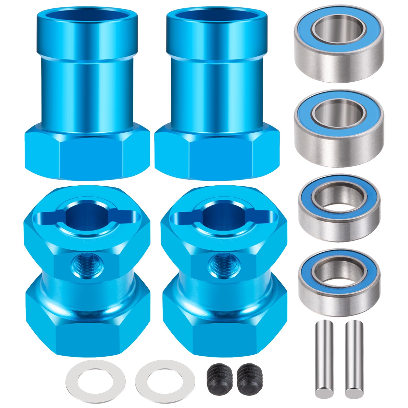 AXspeed RC Aluminium 12mm Hex Wheel Adapter Set Kit Compatible with 1:12 Tamiya 58347 Lunch Box RC Truck