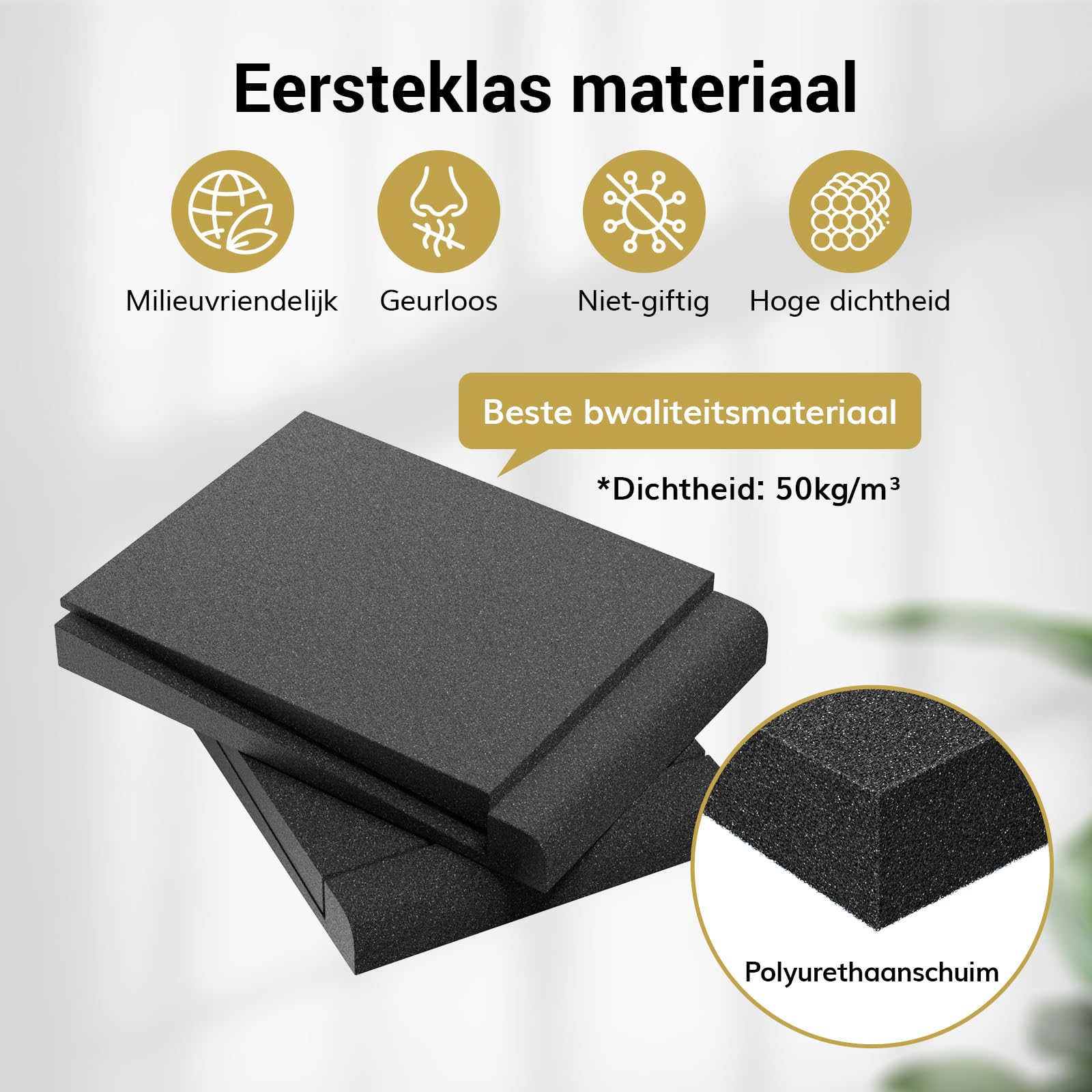 TONOR Isolatie Pads voor Luidsprekers, Studio Monitor Akoestiek Schuim, Hoge Dichtheid Geluidsisolatie Panelen voor de meeste 5, Luidsprekers, Voorkomt Trillingen, 27.5 x 19 x 3.8cm, Set van 2