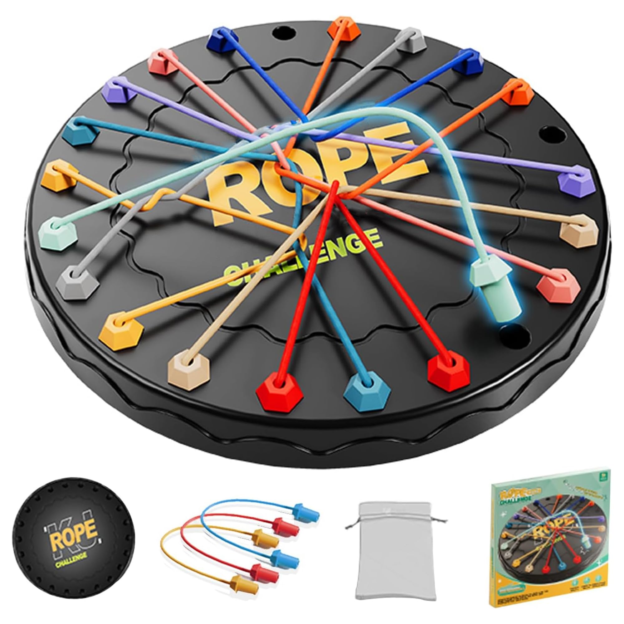 Kidology Rope Untangling Puzzle Game for Kids & Adults | 10-in-1 Twisted Rope Brain Teaser Set | Educational Strategy Toy for Family, Travel & Party Fun | Multi-Level Logic & Skill Challenge