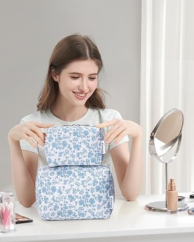 Miniatura 161 de Narwey Cute Cheetah Makeup Bag Travel Cosmetic Bag Organizer Toiletry Bag Make Up Bags with Compartments for Women Girls (Large, Black Leopard)