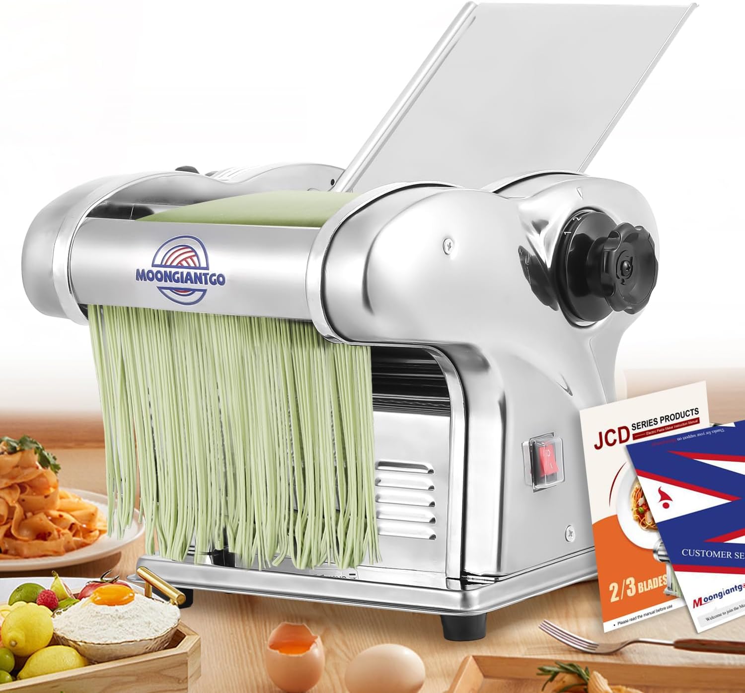 Macchina automatica per pasta con 9 stampi per tagliatelle, Macchina elettrica per spaghetti spaghetti, Macchina multifunzionale per tagliatelle domestiche, Macchina automatica per tagliatelle