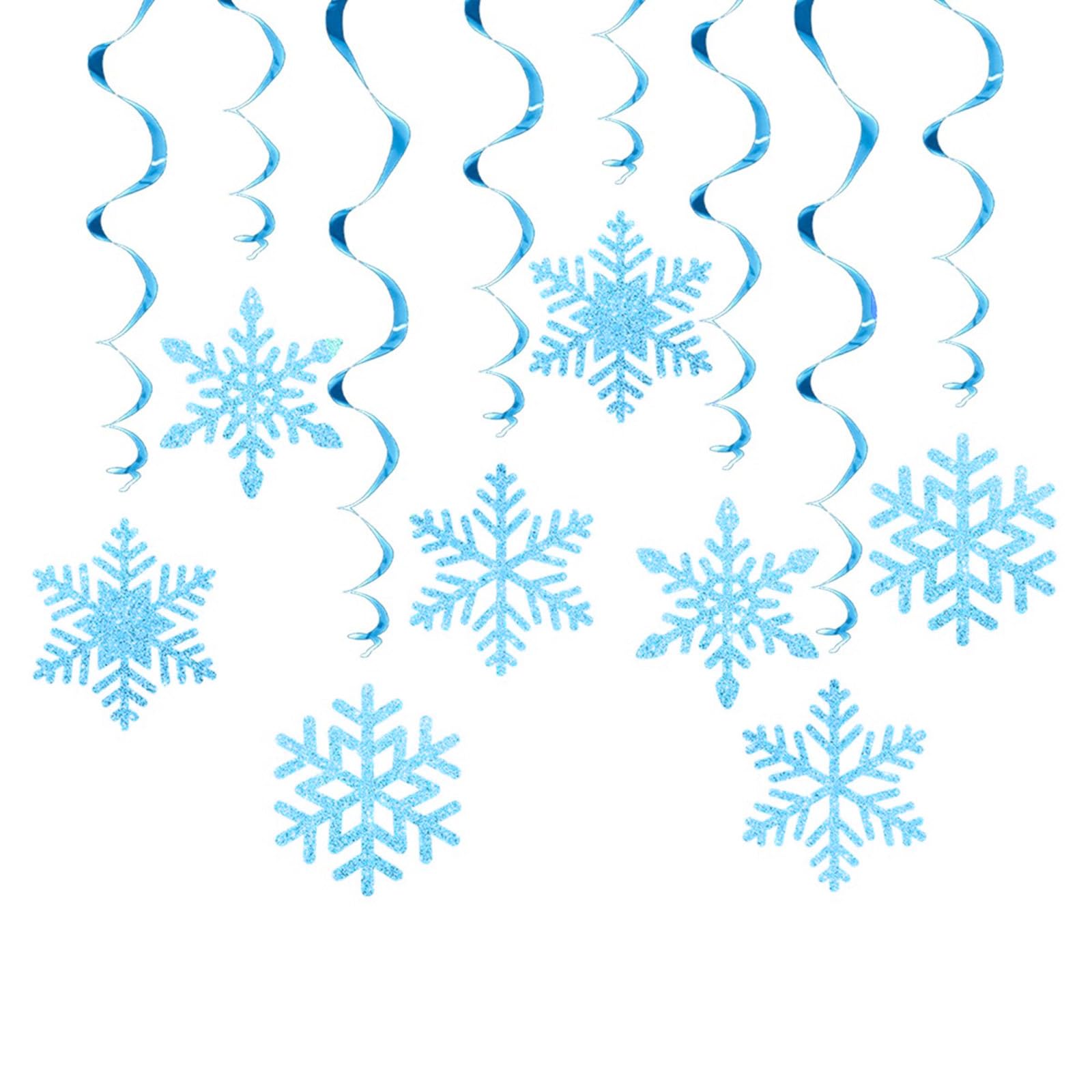 Of 8 Christmas Snowflake Swirls Hanging Decoration Hanging Swirls Snowflake Christmas Decoration Set for Holiday Festival Ornament