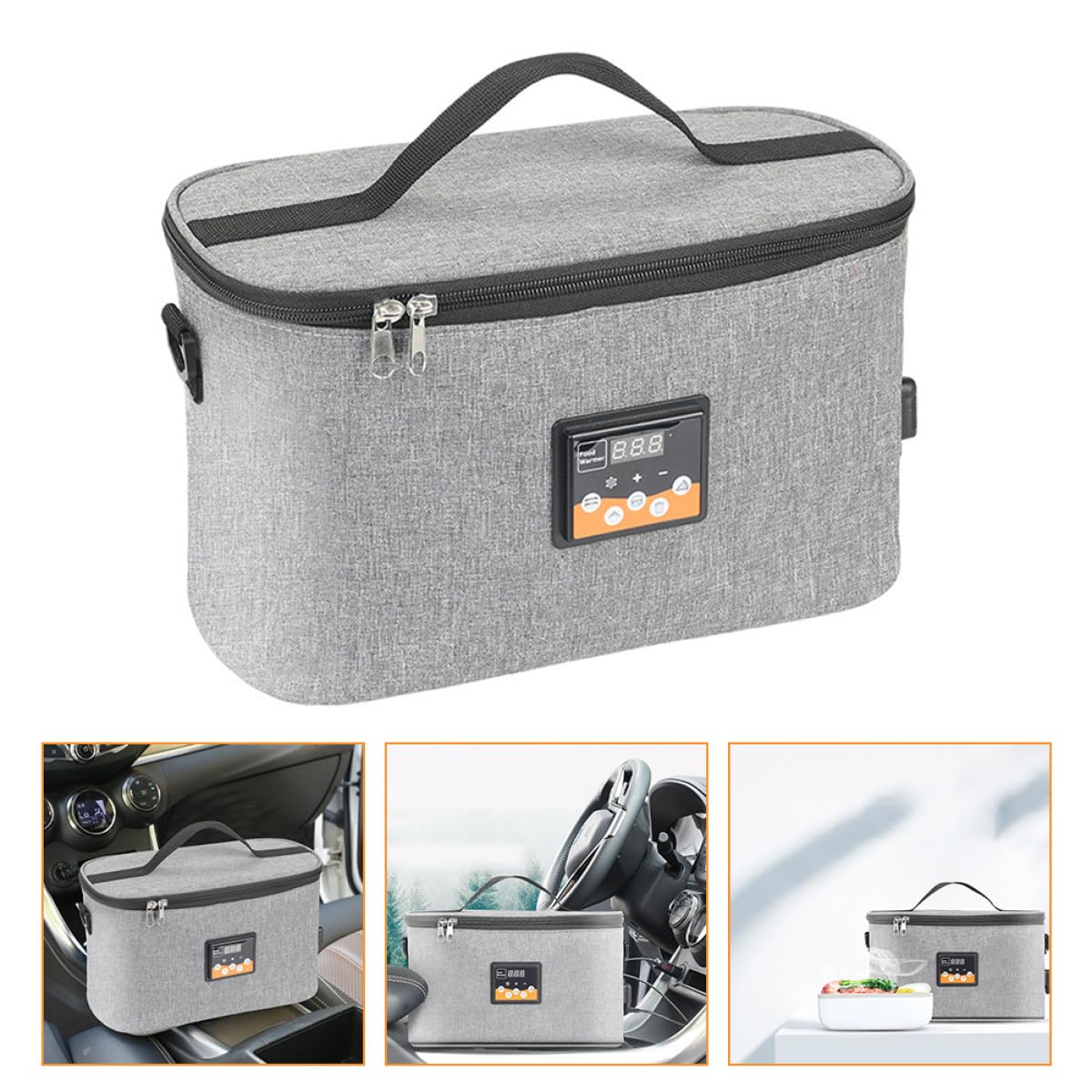 Tragbare Wärmetasche für Babyflaschen und Speisen im Auto 8l Oxford Stoff mit Flüssigkristallthermostat und 12v 30w Stromversorgung für Camping und Unterwegs